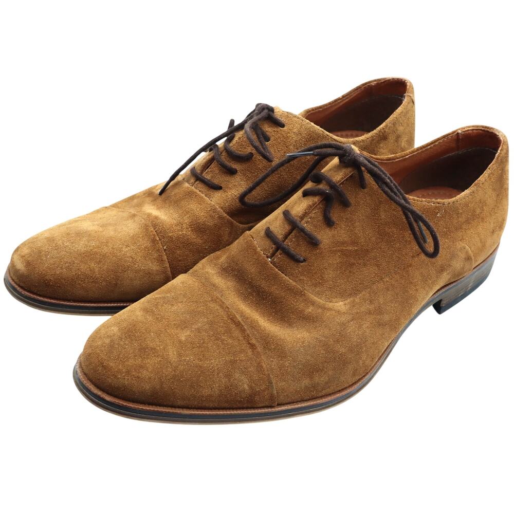 Bar III Flynn Cap Toe Suede Oxfords Tan Brown Leather Lace Up Mens 9M Classic